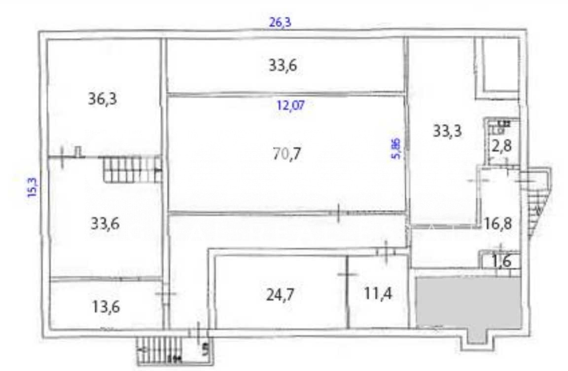 Планировка офиса 1090 м², 1 этаж, Административное здание «Маршала Катукова ул., 19, кор.1»